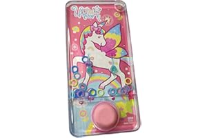 MIBANDERA Mini giochi d'acqua. Giochi d'acqua ad anelli per ragazze e ragazzi. Gioco di abilità di viaggio. Aguaplay. Acqua Geme. Aqua Play. (Unicorno 65 Rosa)