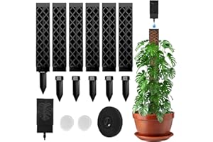 RURIZHONGTIAN 6pcs Moosstab für Monstera Rankhilfe, Selbstbewässerung Moosstab,mit Gießhilfe und Kabelbinder, Pflanzstab Monstera, Kletterhilfe Monstera.