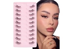 Glowing Win Pestañas Postizas Naturales Medias Pestañas Postizas 3D 10 Pares Suave Cat Eye Lashes Half Lashes Wispy Pestañas Ojo De Gato False Eyelashes
