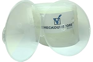 CheckOutStore (25) Clear Compact Slim Round Clamshell CD/DVD Case with Lock on Top (Clear)
