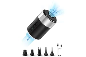 Elektrische Luftpumpe, 4000mAh Wiederaufladbare Akku Luftpumpe Luftmatratze mit 5 Luftdüsen, Mini Luftpumpe Elektrisch Inflat