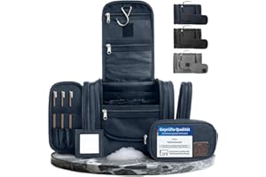 Obics Kulturbeutel Herren & Damen Gross blau 8L XL - Kulturtasche zum Aufhängen & mit Spiegel - Kosmetiktasche mit Henkel hängend - Beauty case groß - Waschtasche 10 Fächer für Camping Reisen