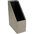 Bigso Box of Sweden Desk Organiser - Practical Document Holder Made of Fibreboard and Paper in Linen Look - Sturdy Magazine Storage with Handle - Beige