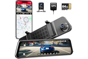 LINGDU 12 Zoll Rückspiegel Dashcam, 4K UHD Frontkamera & 2.5K Rückfahrkamera fürs Auto, mit ADAS BSD LCA Smart Mode, GPS, G-Sensor, Loop-Aufnahme, Parküberwachung, Sprachsteuerung