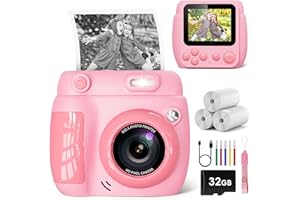 Macchina Fotografica Istantanea, LETSHAHA 1080P 20MP 2.4 Pollici Macchina Fotografica Istantanea per Bambini con Stampa 32GB Scheda SD, Adatto per Bambini Regala di Natale dai 5 ai 12 Anni