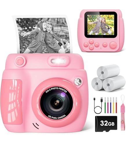 Fotocamera Istantanea Per Bambini I-Paint P9 - Stampa Termica B/N E Video 1080P - Foto 8