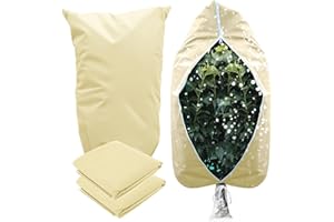 GUKULIVEL 2 Packs Garden Fleece Frost Protection 80gsm 80x120CM – Plant Fleece for Plants Protection from Frost, Horticultural Fleece Bags with Zipper & Drawstring, Plant Covers for Outdoor Use