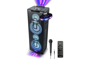 Gef-Roy Enceinte Sonorisation - Muse M-1990DJ - DJ à LED Party Box double Bluetooth + Micro - BT/CD/AUX/USB - 1000W - Lumière OVNI