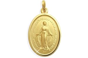 Viennagold Wundertätige Madonna Immaculata Milagrosa Marienanhänger Medaille echt 8 Karat Gold 333