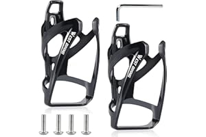 HASAGEI Portabottiglie da bicicletta, versione migliorata, infrangibile, leggero, per mountain bike, bici da corsa, mountain bike (Nero + Nero)