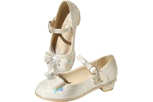 EIGHT KM EKM7018 Scarpe Eleganti per Ragazze con Tacco Alto Mary Jane Princess Scarpe con Pompa per Feste di Nozze Scarpe Illuminanti per Bambini Toddler