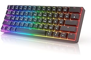 HK GAMING GK61 - Teclado mecánico para juegos con 61 teclas multicolor con retroiluminación LED de colores. Teclado con cable, programable, para gamer PC/Mac