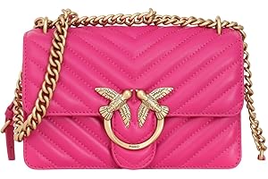 Pinko Love One Mini DC Sheep Frędzle Chevron Torba Damska, N17Q_Pink Antique Gold, N17q_pink Pinko-antique Gold