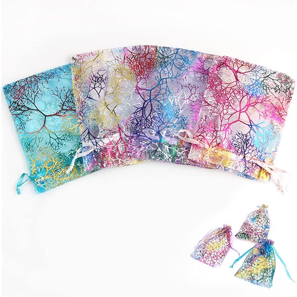 Lot De 100 Sachets En Organza – 7 X 9 Cm – Cordon De Serrage – Pour Mariage, Bonbons, Bijoux, Cadeaux - 9