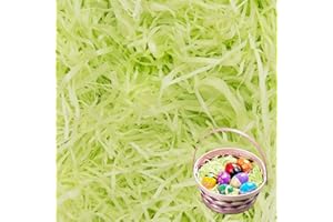 Carta Tagliuzzata, Hillylolly 200g Carta Velina Tagliuzzata per Imballaggio, Riempimento Pacco Regalo, Paglia per Cesti, Carta di Riempimento Per Decorazione e Protezione Regalo (Frutto verde)