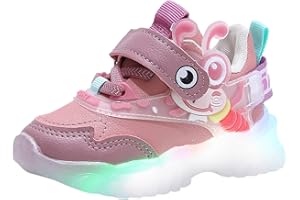 LUCKYWAQNG Sportschuhe Kinder Jungen Leuchtende Schuhe Weichen Sohlen Atmungsaktive Wanderschuhe Anti-Rutsch Mit Lichtern Sneaker Schnürung Mit Klettverschluss Einzelne Schuhe Mit Hakenschlaufe