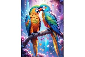 MAXBYE DIY Peinture Diamant Adulte, 5D Diamond Painting Enfant Diamant Kits de Broderie au Point de Croix Oiseaux Diamant Strass Point de Croix Painting pour Murale Décoration 30x40cm