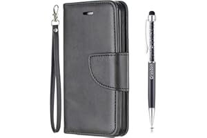 Grandoin Funda para LG K42, Funda de Cuero PU con Tapa Cierre Magnético y Ranuras para Tarjetas Carcasa Libro Protectora para Teléfono, Tipo Étui Piel Protección (Negro)