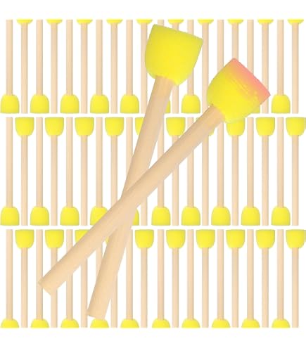 Set De Pinceaux éponge Pour Enfants – 6 Brosses En Mousse Pour Peinture, Loisirs Créatifs, Apprentissage Précoce Et Jardin D’enfants