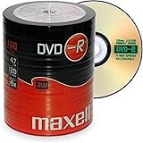 Accessory Land Maxell DVD-R 100 PacK Blank Discs Recordable DVD 16x 4.7GB 120 mins + Free Serena DVD Cleaning Wipe (Maxell DV