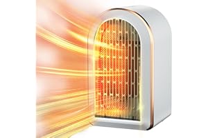 LMAZG Electric Fan Heater, 1200W Portable Heater with 2 Heat Settings and Thermostat and Dump and Overheat Protection, Low Energy Space Heater for Office Home Bedroom