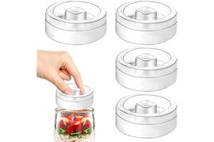 Nizirioo Szklane ciężarki fermentacyjne – szklane obciążniki do fermentacji, 4 sztuki, ciężkie szkło fermentacyjne z uchwytem, do fermentowanej żywności, kamień obciążający, kimchi, do słoików z szeroką szyjką