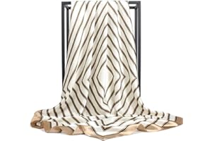 HUNKER Foulard en soie pour femme - Grand carré Satin 90 cm