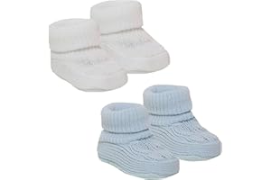 Royal Icon 2 Pairs Adorable Baby Booties - Warm & Safe Slippers for Newborn Boys & Girls - Soft, Stylish - Ideal for Indoor & Outdoor - Ri352