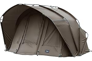 ‎MK-ANGELSPORT MK-Angelsport 1-2 Personen Karpfenzelt Angelzelt Bivvy Fort Knox 2.0 Anglerzelt - 160cm hohe Innenkabine - 3,02x2,92x1,65m groß 3