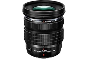 Obiettivo M.Zuiko Digital ED 8-25mm F4.0 PRO, zoom grandangolare, adatto per tutte le fotocamere con sistema Micro Quattro Terzi (Olympus OM-D e PEN, Panasonic G-Series), nero