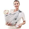 CUBY Baby Carrier Sling, Baby Essentials for Newborn Natural Cotton Adjustable Baby Carriers Comfortable Easy Wearing Nursing for Infant Toddler Wrap Sling for Newborn