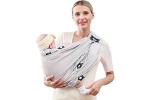 CUBY Baby Sling Carrier, Portable Baby Essentials for Newborn Natural Cotton Adjustable Baby Carriers Sling Comfortable Easy Wearing Nursing for Infant Toddler Wrap Sling for Newborn 0-24 Months