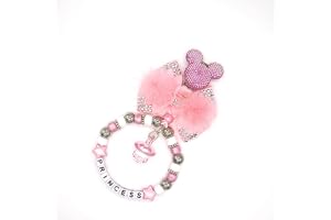 Personalised pram charm in multi colors baby girls and boys rhinestone bows