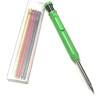 Matita Da Carpentiere Professionale 2 Pezzi Con 24 Mine - Temperamatite Integrato, Per Legno E Metallo - Foto 4