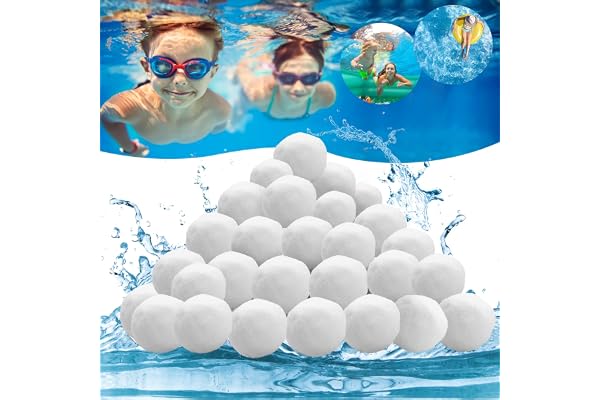 AFXXE Balles Filtrantes,1300g Réutilisables Balle Filtrante Piscine,Remplacer de Sable Filtration Piscine,Convient aux systèmes de Filtration pour Piscine