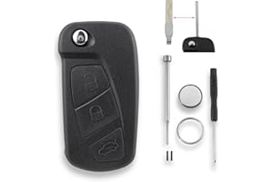 GLOUVDEYZ For Ford KA Key Fob MK2 2008-2016 Ford KA Remote Case 3 Buttons Car Key Fob Case Shell Battery CR2032 Pin Removal Tool