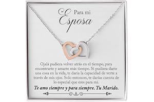 Bramart Collar para Mujer Esposa, Mamá, Novia, Hija, Amiga - Ideas de Regalos para ella, Aniversario de Matrimonio, Cumpleaños o Navidad - Estuche con DEDICATORIA incluido