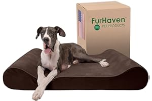 FurHaven Lit orthopédique géant pour Chien en microvelours avec Housse Amovible Lavable – Expresso, géant (XXXL)