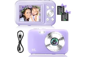 YLSHGXFC Digital Camera, FHD 1080P 44MP Digital Cameras Compact, 2.5" LCD Rechargeable Mini Cameras Vlogging Camera with 16X Digital Zoom for Kids, Adult, Teenagers, Girls, Boys(Purple)