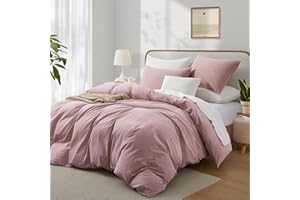 ‎BOQINGZHU Boqingzhu Baumwolle Bettwäsche 135x200cm Rosa Altrosa Pink Einfarbig Uni Ästhetik Einzelbett Weich Renforce Baumwollbettwäsche Bettbezug 135x200cm und 1 Kissenbezug 80x80cm mit Reißverschluss
