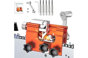 NEOVSUNY Affilatrice per motosega, portatile, a manovella, con 5 testine abrasive, per motosega, affiladenti, accessori per tutti i tipi di motoseghe