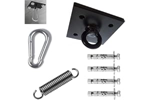 MMASPORT supporto gancio da soffitto per sacco da boxe + moschettone + molla appendisacco + viti