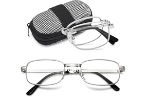 VEVESMUNDO Męskie okulary do czytania, składane, składane, metalowe, składane