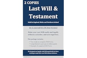 GENERIC Will Writing Kit | Double Pack | Last Will and Testament Kit 2025-26 UK | Two Will Forms | Easy to Complete | Comprehensive Guide & Examples | Solicitor Approved | DIY Will Kit | For England and Wales