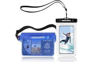 COLOCASTLE Pochette Etanche Smartphone, Sac Etanche Telephone Portable Etui Pochette Imperméable avec Sangle Réglable, IPX8 Plage Accessoire pour Nage Pêche Kayak Natation Rafting Surf