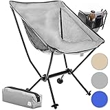 Moonchair Campingstuhl Camping-Hocker Moon Chair XXL Faltstuhl Extrem bequemer Klappstuhl Campingsessel Angelsitz (Grau)