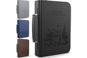 DEHITE Bible Cover Case for Women and Men – Leather Bible Carrying Bag Large Medium Size – | Fits Book 7 x 10.1 x 1.9 in | Pen Slots | Zippered Pocket | Premium Faux Leather – Black Bible Accessories