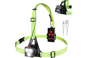 VAILEAL Luce Corsa Ricaricabile USB - Luce Running Pettorale IPX6 Impermeabile 120° Rotazione Lampada Running LED con 3 modalità Lampada da Corsa, 500 Lumen Luce Running Sport per Jogging, Campeggio, Corsa