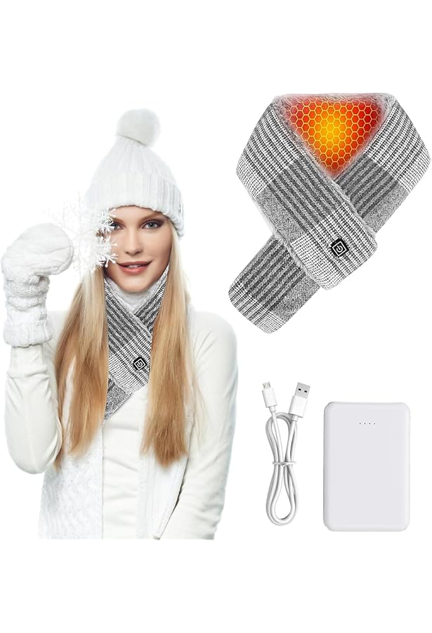 Sciarpa Riscaldata Ricaricabile - Con Power Bank 5000mAh, 3 Livelli Di Calore, Per Uomo E Donna Inverno
