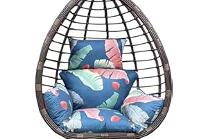 TIELAG Hanging Basket Chair Cushion, Garden Swing Cushion, Outdoor Egg Chair Cushion Hammock Chair Pads with Head Pillow, Seat Cushion Only, G